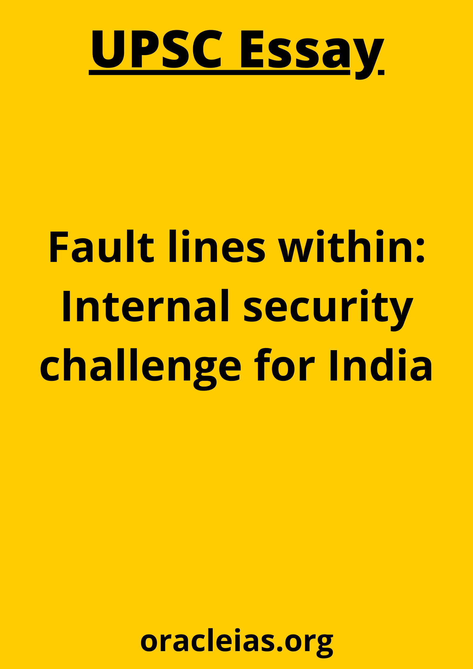 Internal security challenge for India