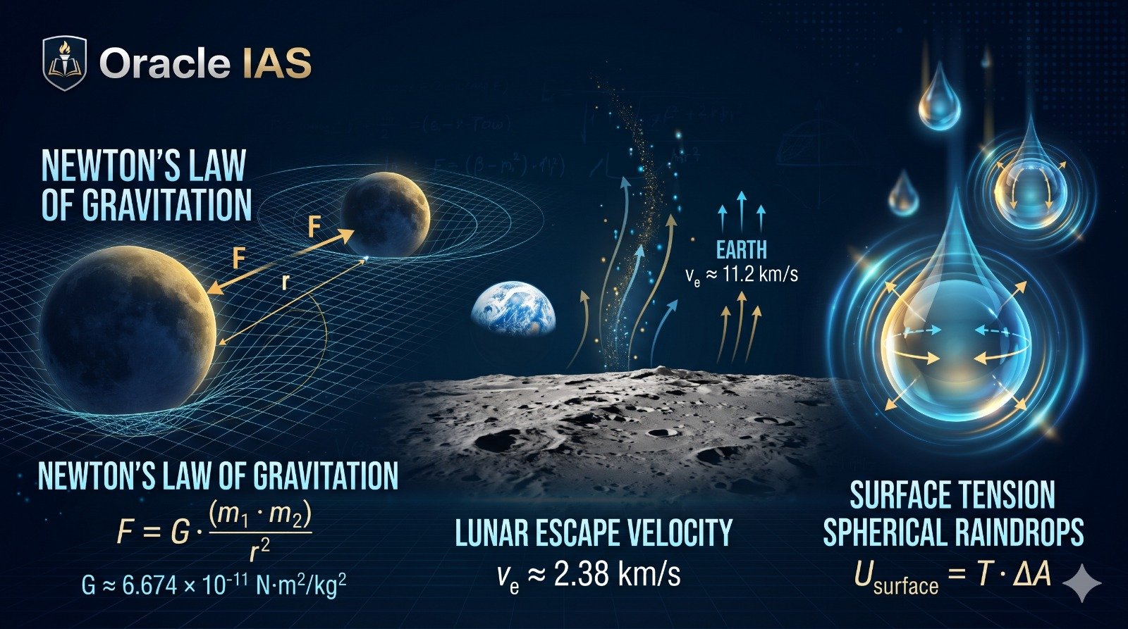 Gravitation, Fluid Properties, Escape Velocity & Astronomy